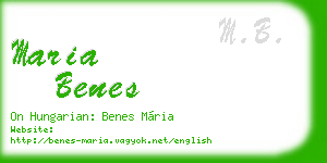 maria benes business card